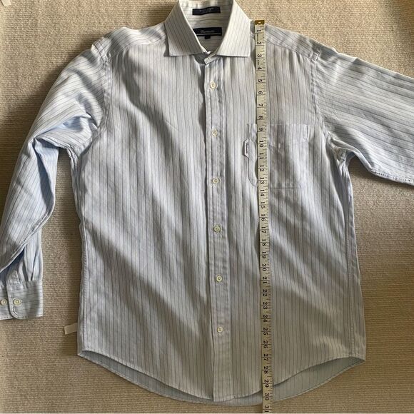 FACONNABLE Mens Dress Shirts Long Sleeve Striped Dress Oxford Designed in France - Picture 7 of 7